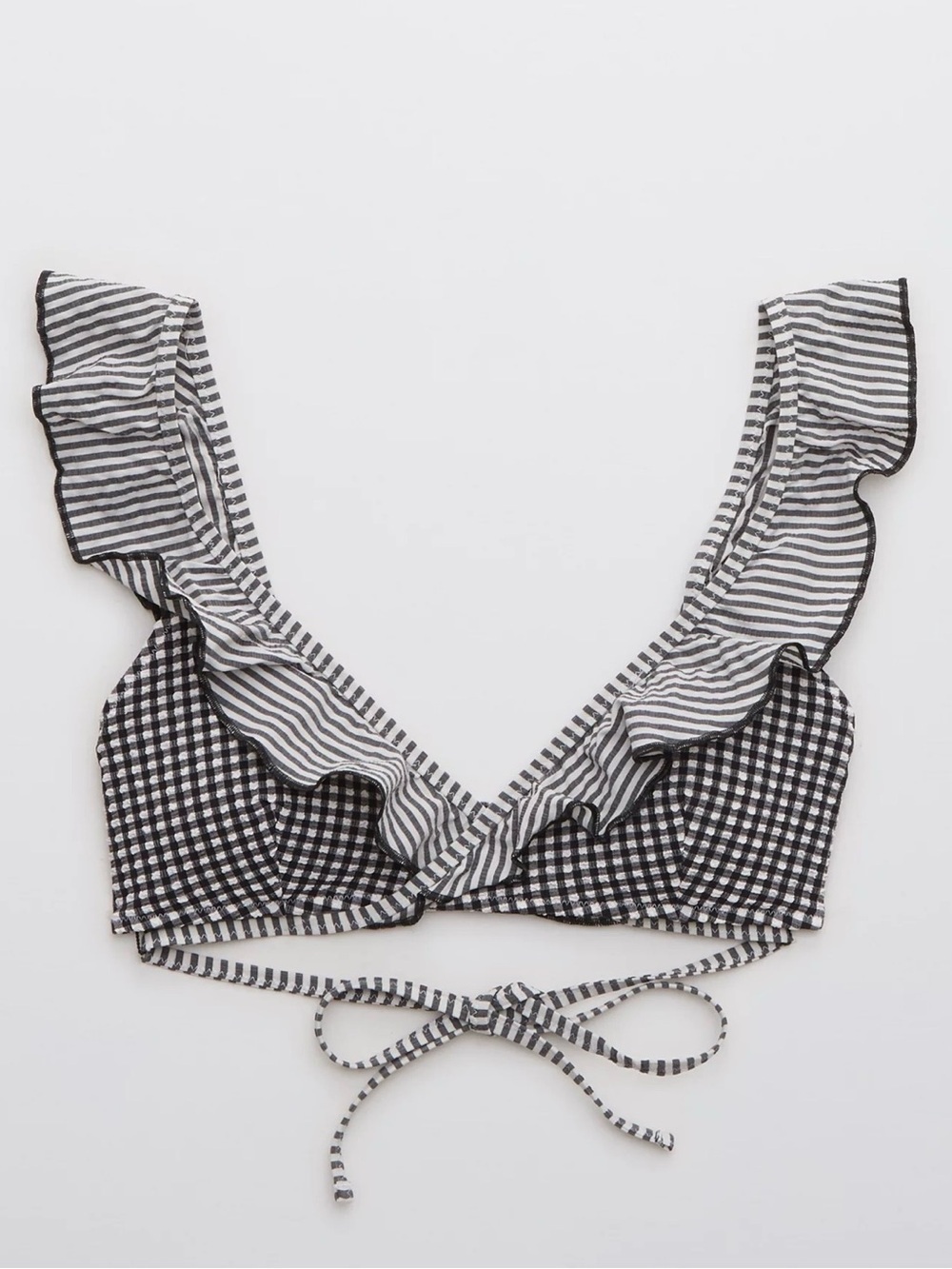 💸CLEARANCE 4/$15💸 Arie Black and White Ruffled Bathing Suit Top